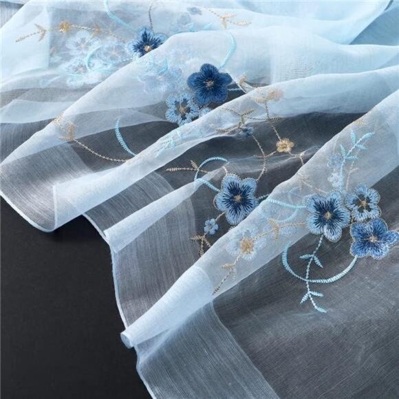 Women Silk & Wool Long and Large Scarf Shawl Wrap For Evening Dress - Picture 4 of 6